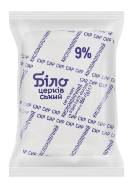 Сир кисломолочний БІЛО 9%, 180г